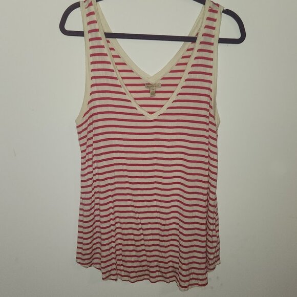 Pink and white striped tank top - Picture 1 of 4